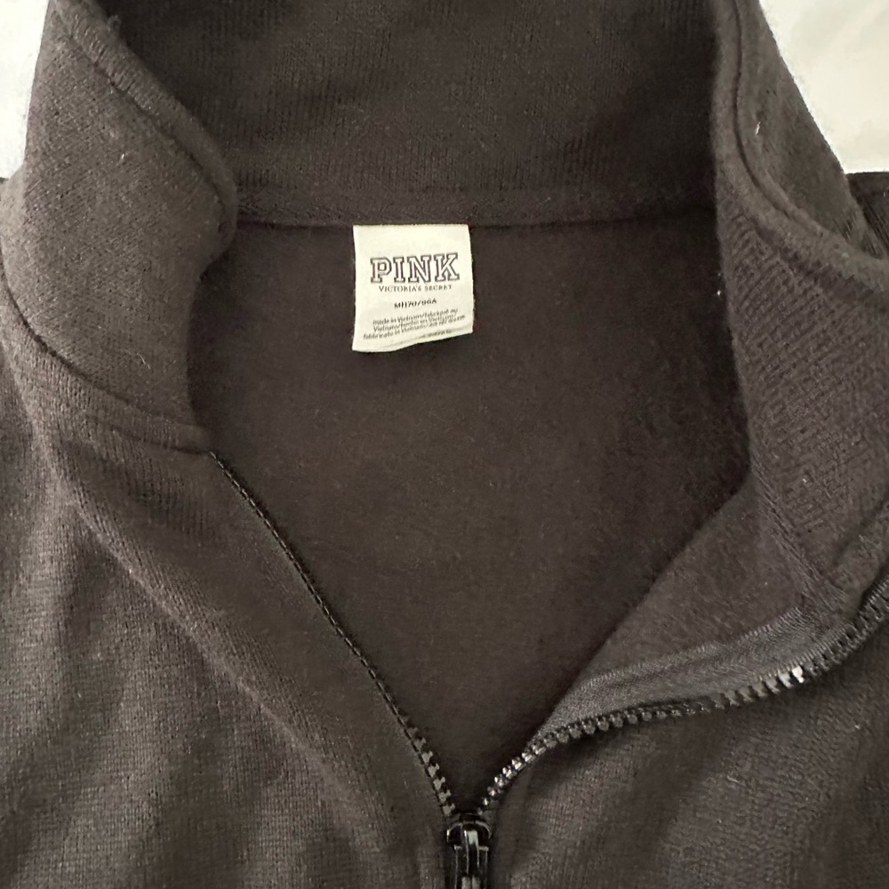 PINK Victoria's Secret Black Zippered Sweater (T) - Picture 4 of 10
